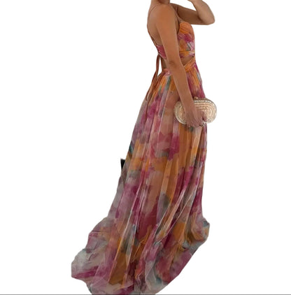 Giselle | Encantador vestido largo con estampado floral