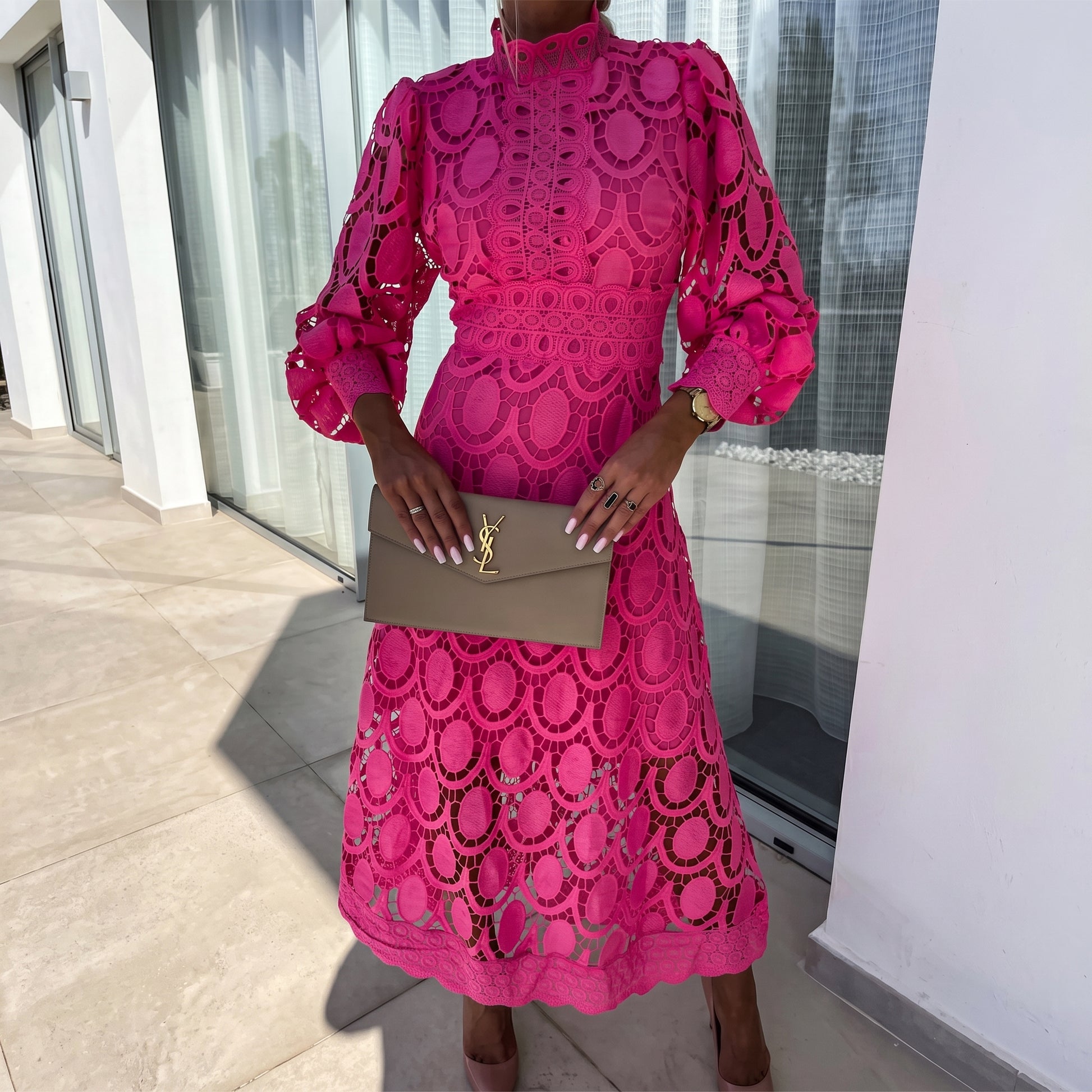Valentina - Vestido de encaje que estiliza color Rosa | Martina Valero
