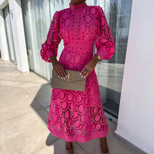 Valentina - Vestido de encaje que estiliza color Rosa | Martina Valero
