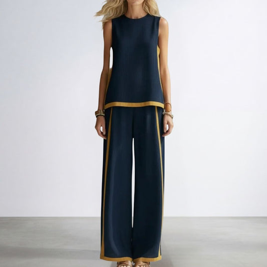 Leila | Elegante juego de algodón y lino