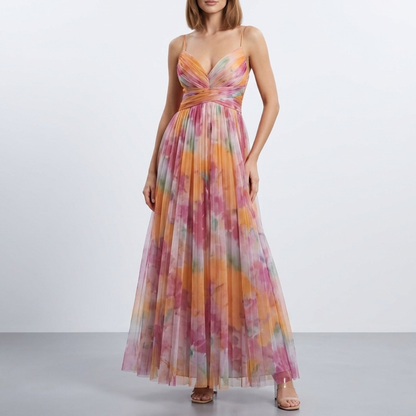 Giselle | Encantador vestido largo con estampado floral