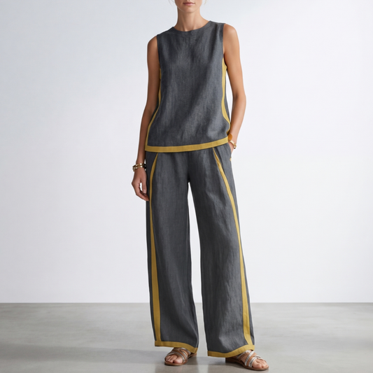 Leila | Elegante juego de algodón y lino