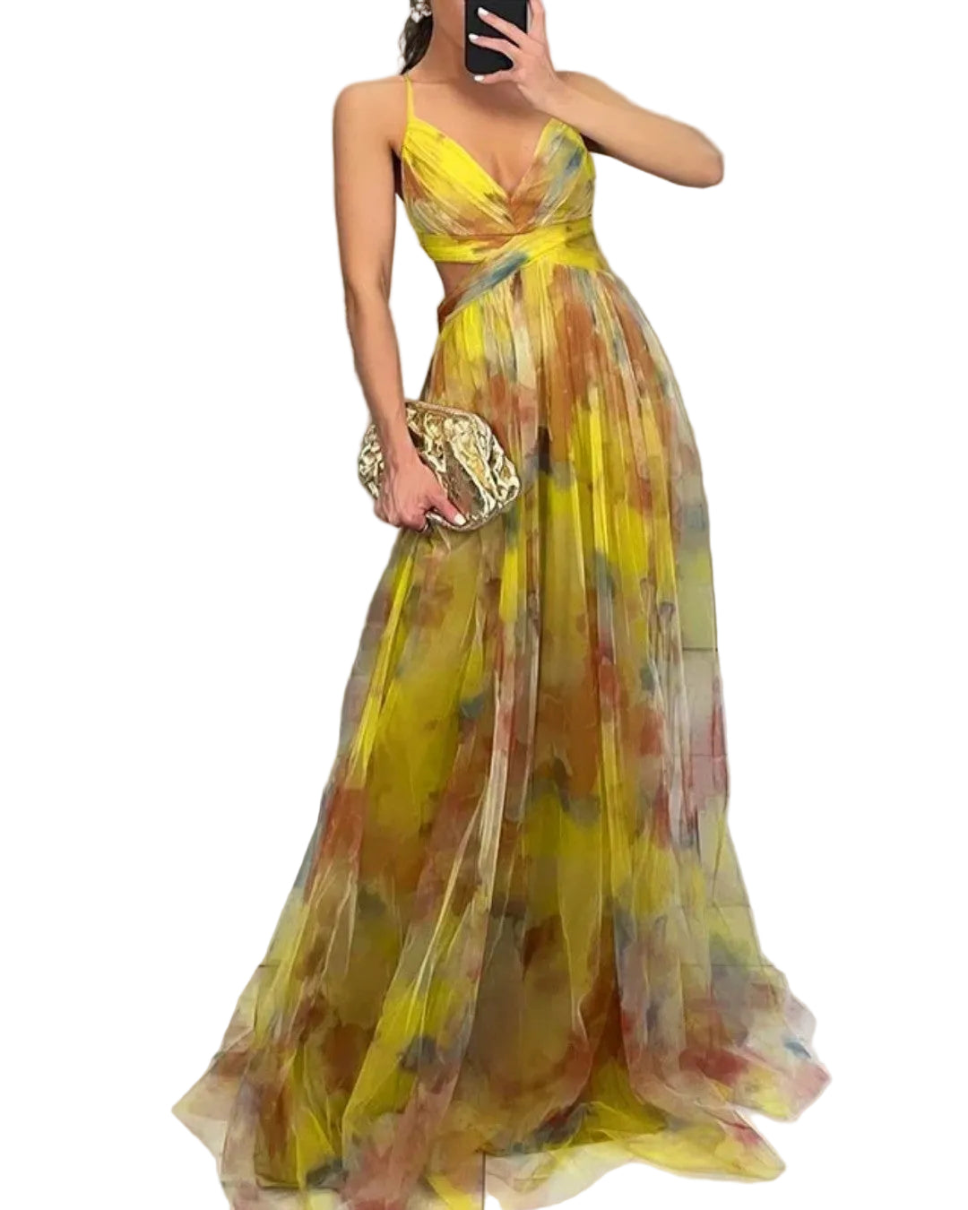 Giselle | Encantador vestido largo con estampado floral