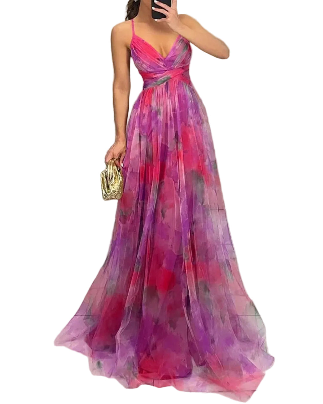 Giselle | Encantador vestido largo con estampado floral