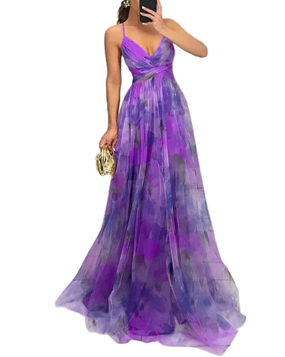 Giselle | Encantador vestido largo con estampado floral