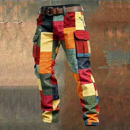 Evan | Pantalones cargo de patchwork para hombre