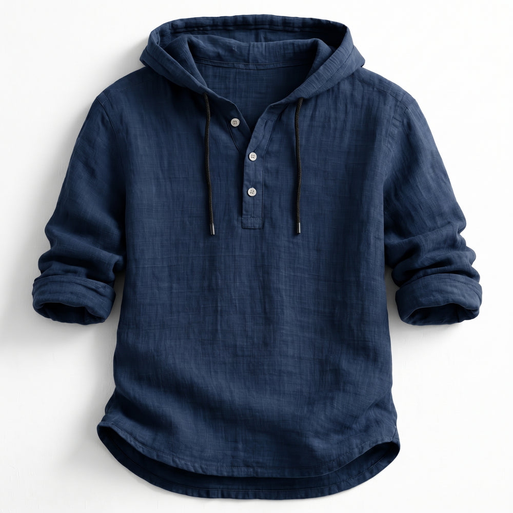Berg - Camisa de lino Dante color Azul oscuro | Martina Valero