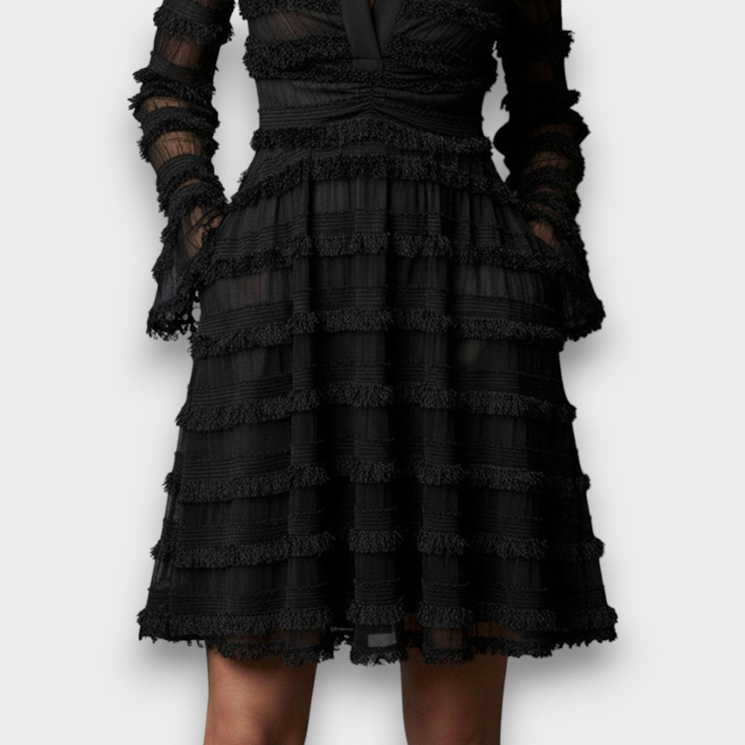 Parisa | Vestido con flecos transparentes